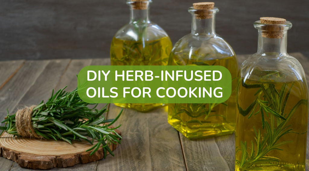 herb infused cooking oils with rosemary sprigs