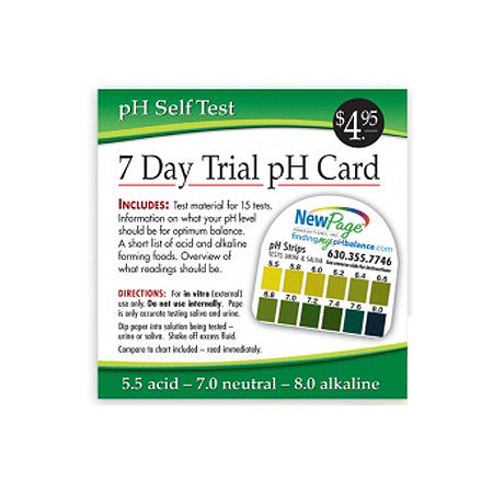 pH Self Test 7 Day Trial pH Card